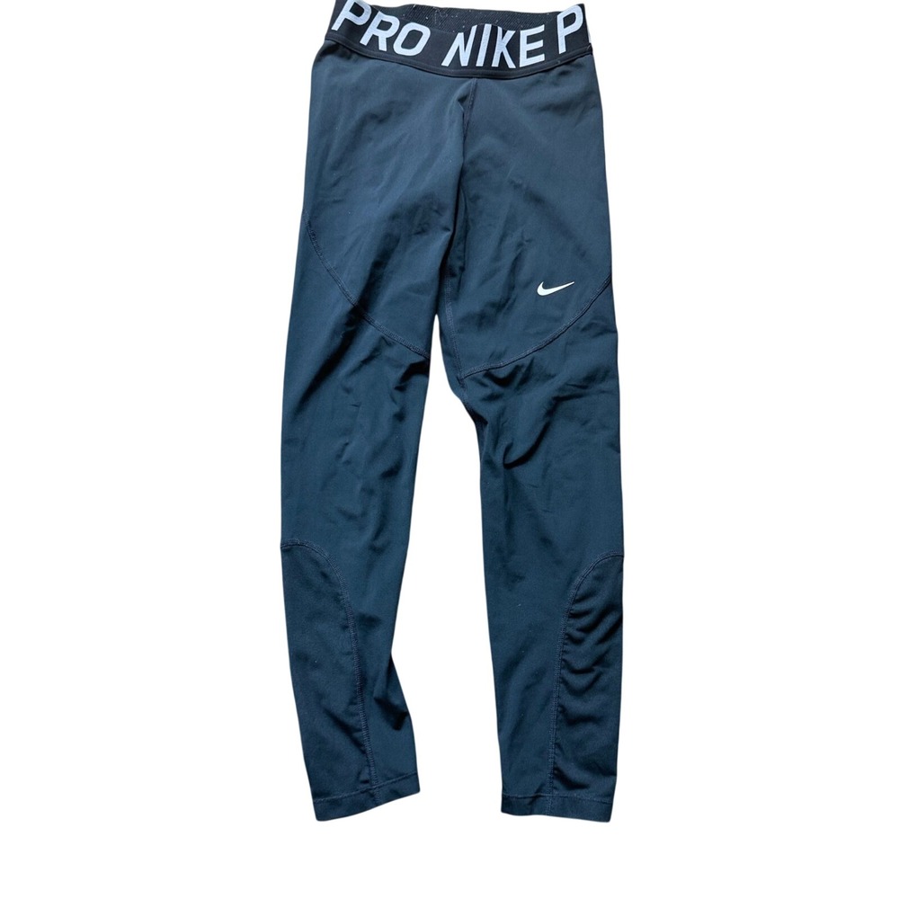 Nike Pro Dri-FIT Leggings Women Small Black Excellent Mesh Panel Activewear
